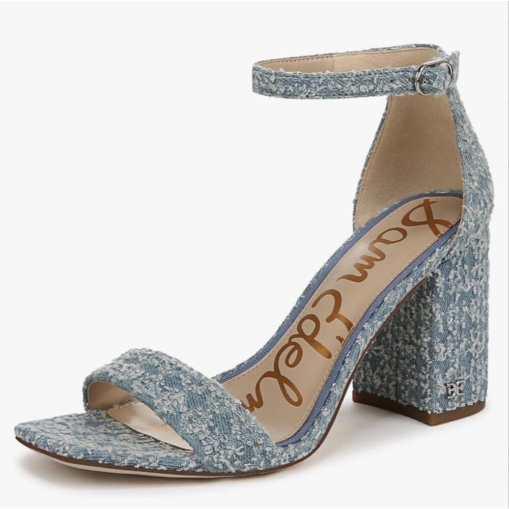 Sam Edelman Women's Daniella Heeled Sandal, Montrose Blue Size 7.5